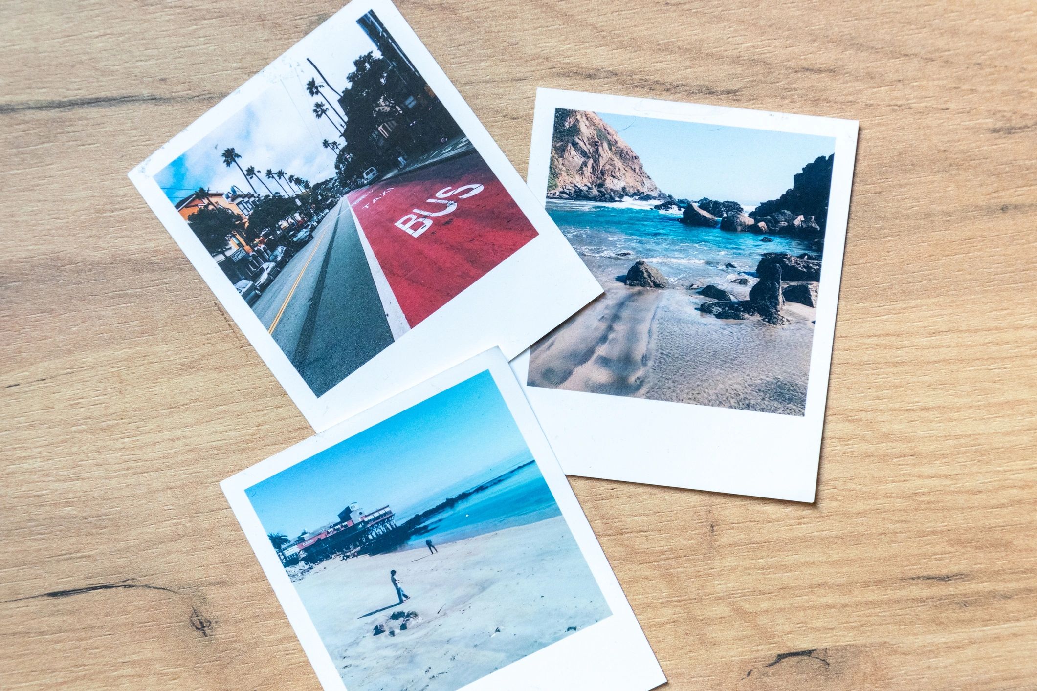 Printed photographs arranged together to represent shared memories